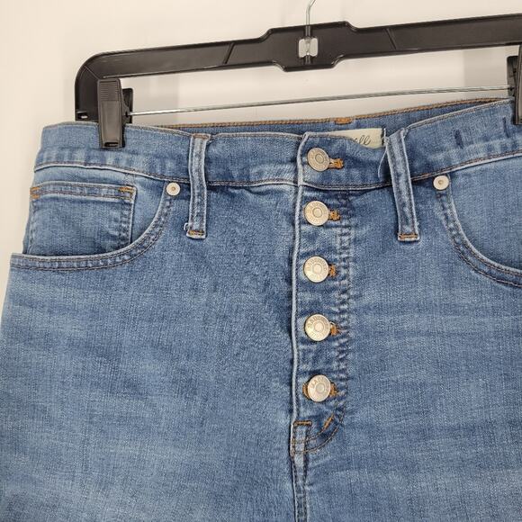 Madewell Derby Wash Button Front Edition High Rise Denim Shorts 31 - Picture 4 of 11